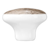 Taupe marmer en goud abstract keramische knop (Zijkant)