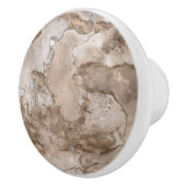 Taupe marmer en goud abstract keramische knop (Rechts)