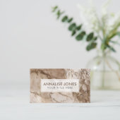 Taupe marmer en goud abstract visitekaartje (Staand voorkant)