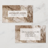 Taupe marmer en goud abstract visitekaartje (Voorkant / Achterkant)