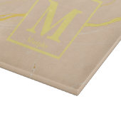 Taupe Marmer met Yellow Streaks Monogram Snijplank (Hoek)