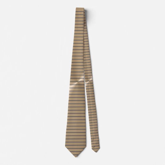 Taupe Metallic and Navy Stripes Pattern TieTies Stropdas (Voorkant)