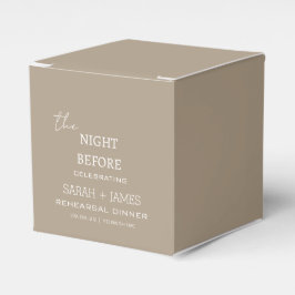 Taupe minimaal de avond voor repetitie diner bedankdoosjes