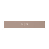 Taupe minimaal en chic | Monogram Uitnodigingen Wikkel (Vlak)