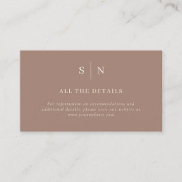 Taupe Minimaal en Chic | Trouwdetails Informatiekaartje