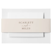 Taupe Minimal Herfst Bride Groom Name Wedding Uitnodigingen Wikkel