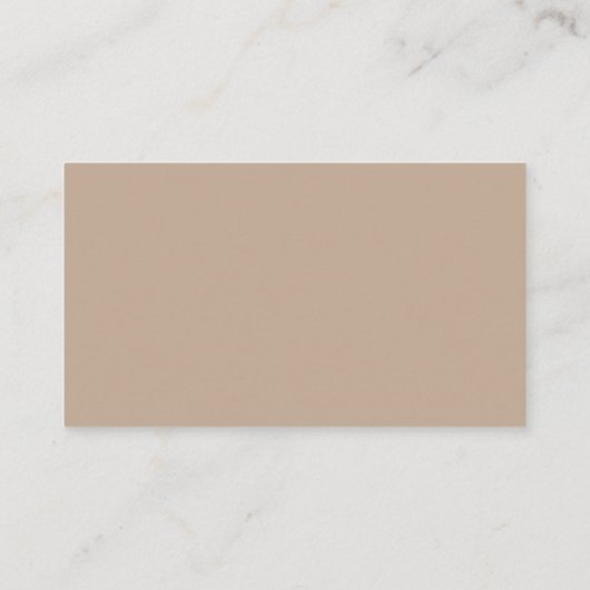 Taupe Minimal Large Bold Business Name Visitekaartje (Achterkant)