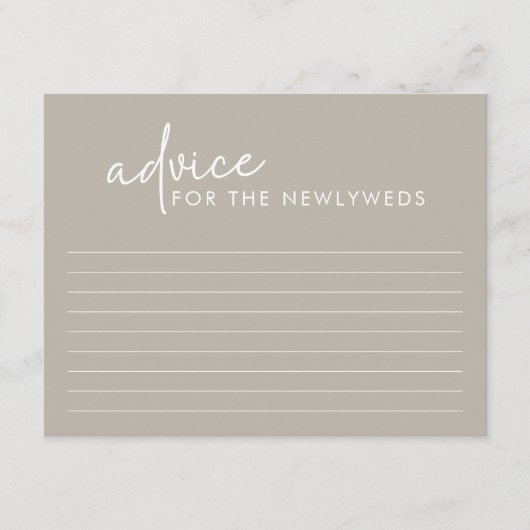 Taupe Minimalist Script Vrijgezellenfeest Advies K Informatiekaartje (Voorkant)