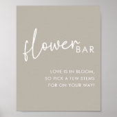 Taupe Minimalist Script Vrijgezellenfeest Flower B Poster (Voorkant)