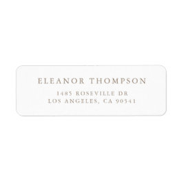 Taupe Minimalist Serif Typografie Gepersonaliseerd Etiket