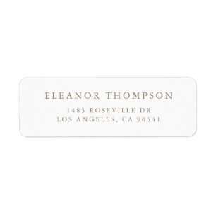 Taupe Minimalist Serif Typografie Gepersonaliseerd Etiket