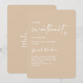 Taupe minimalistisch klein lieverd Baby shower Kaart (Voorkant / Achterkant)