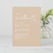 Taupe minimalistisch klein lieverd Baby shower Kaart (Staand voorkant)