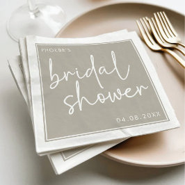 Taupe Minimalistisch Script Bruidsuitnodiging Servet