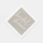 Taupe Minimalistisch Script Bruidsuitnodiging Servet (Hoek)