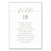 Taupe Minimalistisch Script Trouwstoelenplan Kaart (Achterkant)