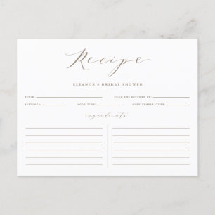 Taupe Minimalistisch Vrijgezellenfeest Recept Kaar Briefkaart