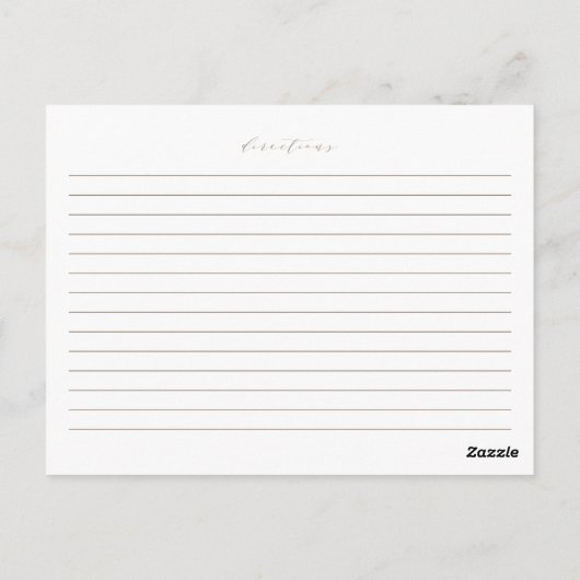 Taupe Minimalistisch Vrijgezellenfeest Recept Kaar Briefkaart (Achterkant)
