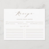 Taupe Minimalistisch Vrijgezellenfeest Recept Kaar Briefkaart (Voorkant)