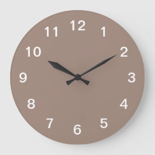 Taupe Minimalistische Acryl Wandklok