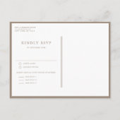 Taupe Minimalistische Bloemboeket Bruiloft Uitnodiging Briefkaart (Achterkant)