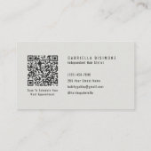 Taupe Minimalistische Kapper QR Code Visitekaartje (Achterkant)