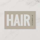 Taupe Minimalistische Kapper QR Code Visitekaartje (Voorkant)