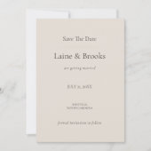 Taupe Minimalistische Save the Date Kaart (Voorkant)