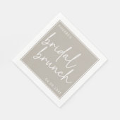 Taupe Minimalistische Script Bruids Brunch Servet (Hoek)