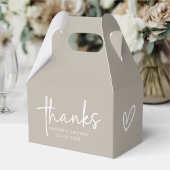 Taupe Minimalistische Script Vrijgezellenfeest Gab Bedankdoosjes