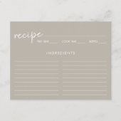 Taupe Minimalistische Script Vrijgezellenfeest Rec Informatiekaartje (Voorkant)