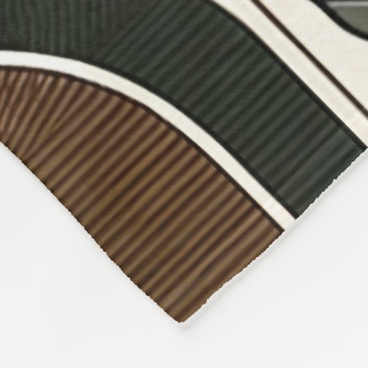 Taupe Mocha Abstracte Grain Bogen Patroon Pinguïn Fleece Deken (Hoek)