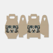 Taupe Mocha Ivoor Pinguïn Bos met Boogbogen Bedankdoosjes (Uitgevouwen)