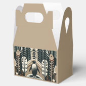 Taupe Mocha Ivoor Pinguïn Bos met Boogbogen Bedankdoosjes (Geopend)