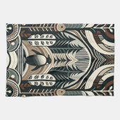 Taupe Mocha Ivoor Pinguïn Bos met Boogbogen Theedoek (Horizontaal)