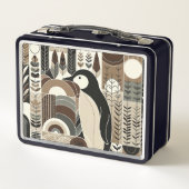 Taupe Mocha Ivoor Pinguïn in Grain Forest Planten (Achterkant)