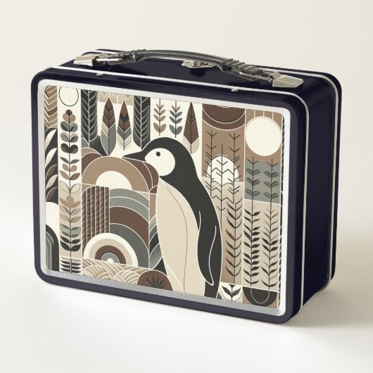 Taupe Mocha Ivoor Pinguïn in Grain Forest Planten (Achterkant)