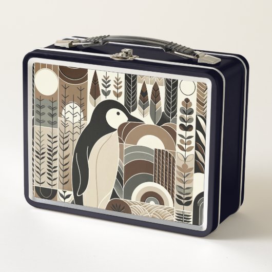 Taupe Mocha Ivoor Pinguïn in Grain Forest Planten (Voorkant)