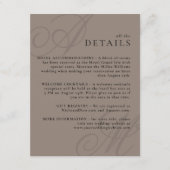 Taupe Modern Edge Elegant Monogram Details Informatiekaartje (Voorkant)