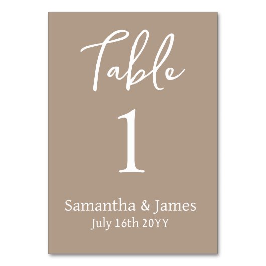 Taupe Modern Elegance Wedding Kaart (Voorkant)