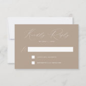 Taupe Modern Elegance Wedding RSVP Kaartje (Voorkant)
