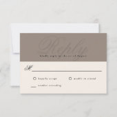 Taupe Modern Elegant Minimaal Monogram RSVP (Voorkant)