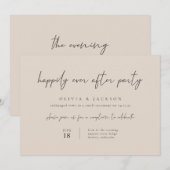 Taupe Modern gelukkig altijd na partijuitnodiging Kaart (Voorkant / Achterkant)