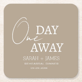 Taupe Modern One Day Away Repetitie Diner Wedding Kartonnen Onderzetters