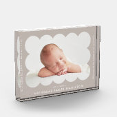 Taupe Modern Scalloped Birth Announance Fotoblokken (Links)