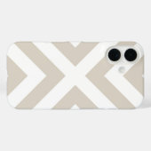 Taupe Modern X Stripe Case-Mate iPhone Case (Achterkant (horizontaal))