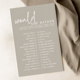 Taupe Modern zou liever Vrijgezellenfeest spel