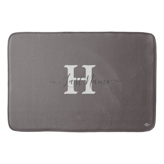 Taupe Monogram Bath Mat HAMbyWG (Voorkant)