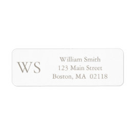 Taupe Monogram Retour Adres Retouradreslabel Etiket