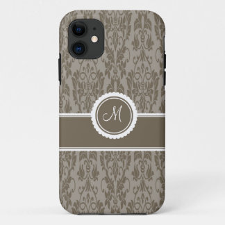 Taupe Monogrammed Damask Hoesje-Mate iPhone 5 Hoes